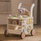 ROBOTIME Andador de Madera para Bebés, Cochecito de Paseo Push & Pull, Juguete Educativo, Primeros Pasos Seguros con Control de Velocidad y Almacenamiento Bajo el Asiento, para Niños de 10 Meses+