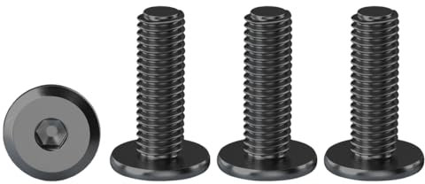 Drenky Hexagonal De Cabeza Plana, 20 Piezas Tornillos De Conexión Para Muebles M4 X 16 Mm Tornillos Negro Acero Inoxidable A2 V2A Tornillos De Cabeza Hueca, Rosca Completa