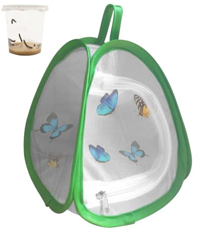 Lebensraum Käfig Schmetterlingshäuser Kleiner Dreieck Schmetterling Zuchtkäfig für Anfänger Schmetterlinge Seidenraupanbau Käfig für Haus warmes Bruthaus (zufällige Farbe)