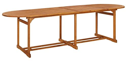 jiangboyue-315950 Table de jardin en bois massif d'acacia 280 x 90 x 75 cm