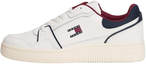 Tommy Jeans Uomo Sneakers con Suola Preformata Tjm Retro Basket Profilo Basso, Multicolore (RWB), 42
