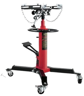 SLAHAJ Getriebeheber Auto-Hebebühne, hydraulischer Teleskop-Getriebeheber, Wagenheberständer mit Fußpedal, 360°-Schwenkrad wagenheber Auto(1660LBS red)