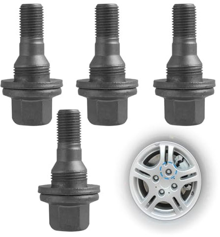 4 pièces M12 x 1,25 Boulons de roue écrous, Boulon de roue hexagonaux de 17mm, OEM 9817024580 540567 Boulons d'écrou de roue pour vis de pneu 206 207 308 407 boulons de roue C2 C3 C4 C5