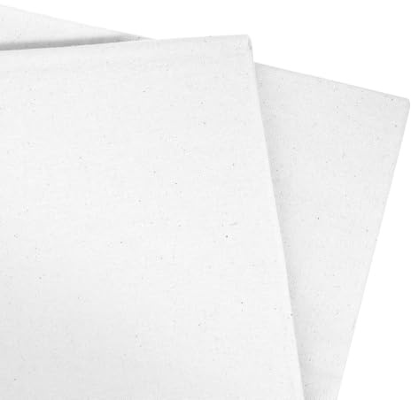 Cotton Linen Fabric, 160 x 50cm Nature Unbleached Calico Fabric, Plain Solid Color Muslin Cloth Embroidery Material for Sewing Tie-Dyeing Handicraft Making, White