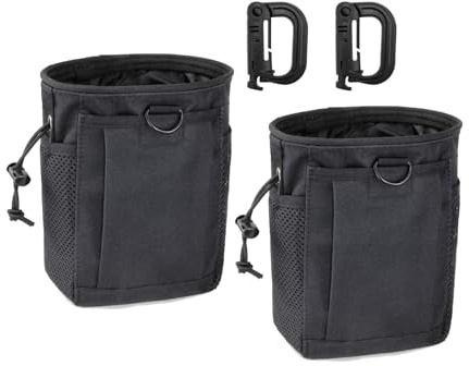 Tactical Molle Dump Pouch, Magazine Recovery Pouch Drastring Ammo Bag Belt Utility Fanny Adjustable Military Holster Bag Outdoor for Airsoft Paintball Hunting Gear with D-Ring Grimlock