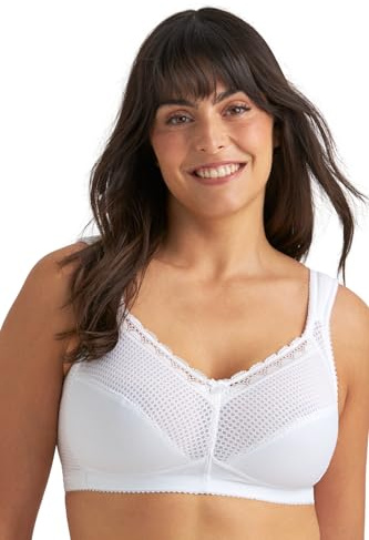 Miss Mary of Sweden Diamond Womens Full Cup Supportive Non-Wired Bra 38D White