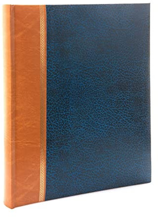 Kenro Grace Classic Photo Album for 300 Photos 7x5 / 13x18cm Navy Blue Faux Leather Slip-In Pages and Memo Space - KD111UE