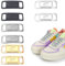 RDNKVB 4 Pares de Hebillas de Cordones de Zapatos de Metal,Zapatillas de Deporte para niños y Adultos,Accesorios de decoración de Cordones de Zapatos de Bricolaje,4colores (Plata, Oro, Negro,Pistola)