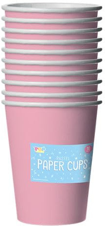 PD Outlet Pastel Pink Paper Cups – Elegant & Sturdy Disposable Cups for Parties & Events | Eco-Friendly & Versatile (10)