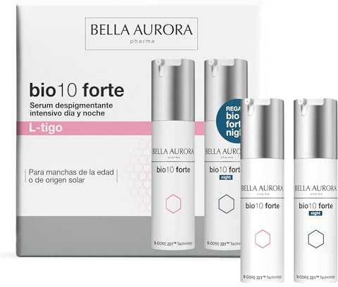 BELLA AURORA - Pack Bio 10 Forte L-Tigo 30 ml + Night 30 ml, Tratamiento Despigmentante Intensivo, Crema y Sérum Antimanchas, para Todo Tipo de Piel, Tecnología B-CORE221