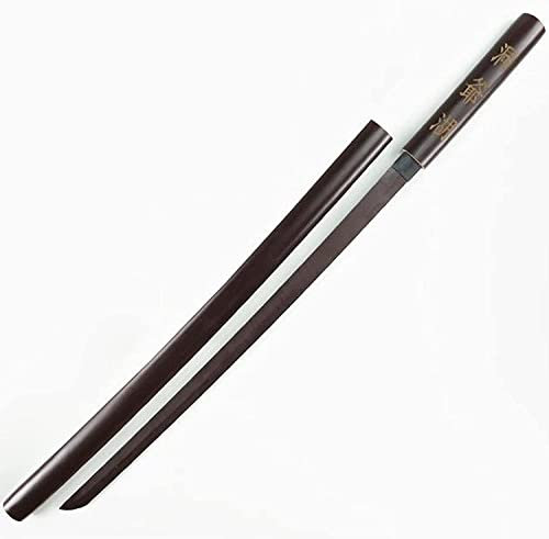 Katana da 100 cm in Samurai Wooden Swords Bokken Progettato per regali, decorazione, cosplay, accessori, display, Kendo addestramento Spada di legno Spada Animama Spada-Wooden Sheathed Brown Blade