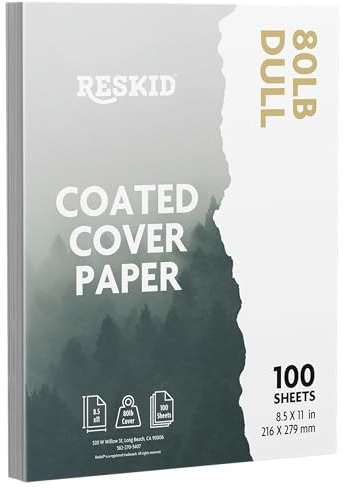 Double-Sided 80lb Dull Cover Digital C2S Paper – Perfect for Color Laser Printing, Design Proposals, Flyers, Brochures | 8.5 x 11 | 80lb Matte Cover | Dull Coated | 100 Sheets