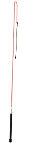 Weaver Equine Leather Stock Whip with Rubber Handle and 10 Popper, Red/White.