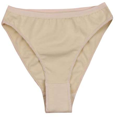 Freebily Kinder Mädchen Ballett Dance Slip Baumwolle Gymnastik Tanz Unterwäsche Unterhose Panty Briefs Shorts High Cut Hautfarben/Weiß Hautfarbe 128-140