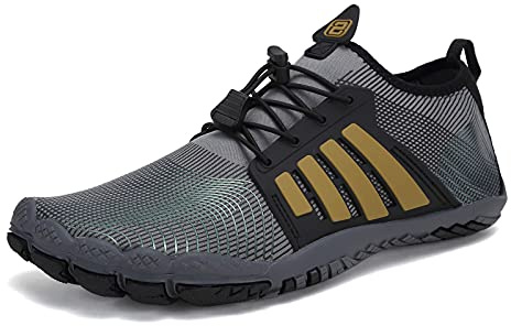 Barefoot Shoes Mens Women Water Shoes Trail Running Beach Water Trainers for Gym Swim Snorkeling Surfing(Black, 9UK)