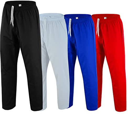 Regular Karate Pants 8oz Light Weight for MMA Martial Arts Kids Adults Unisex Black