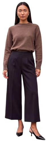 Roman Originals Women Polka Dot Culottes - Ladies Casual Daywear Everyday Work Smart Summer Holiday Cropped Ankle Length Loose Fitting 1940s Trousers