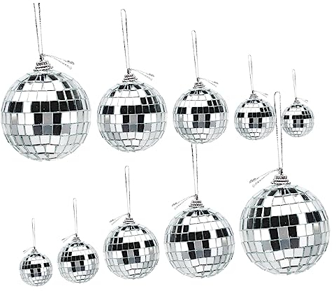 PRETYZOOM 36St Kuchendekorationen Club-Disco-Kugel Disko aus Glas Decken-Disco-Kugel Kuchen Topper Discokugel Diskokugel aus Glas Weihnachten schmücken Charme Spiegelkugel