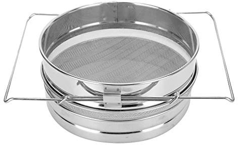 Kuuleyn Edelstahl-Honigsieb, Doppelsieb-Honigsiebfilter, Honigsieb-Doppelsieb-Edelstahl-Korrosionsschutz-Imkereiwerkzeugzubehör