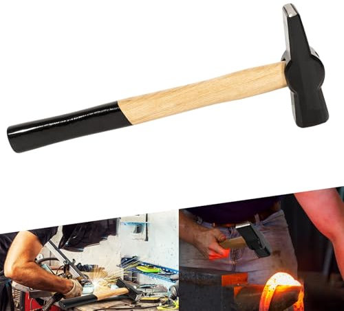 V-SEK Blacksmith Hammer 0000811-1500 Bladesmith Blacksmithing Forging Hammer Knife Making Metal Working Forge Tool Round Square Face Cross Peen with Steel Head Wooden Handle (3.3 lb / 1500 g)