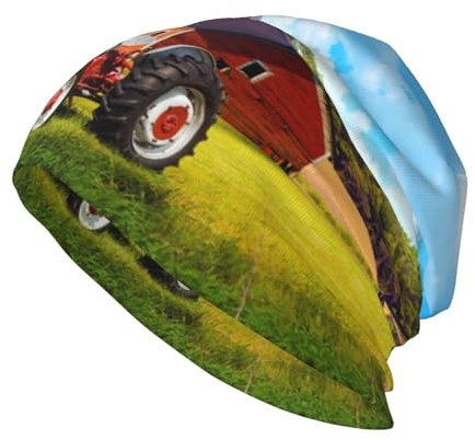 Company Farm Traktor Beanie Strickmütze für Damen und Herren, warm, bequem, atmungsaktiv, weich, für draußen, Schwarz, Schwarz , Einheitsgröße