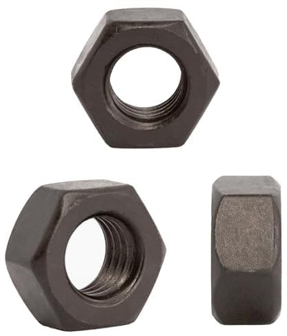 WYLWLS M6 Hexagon Nut Steel Hex Full Nuts - Pack of 30, Black (30, M6 Hex Nuts)