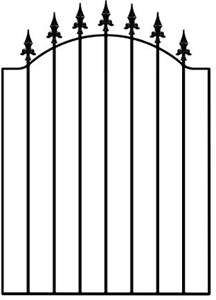Saxon Spear Top Low Bow Metal Garden Gates Galvanised Wrought Iron Style Pedestrian Swing Gate (880mm Gap x 1076mm High WASB)