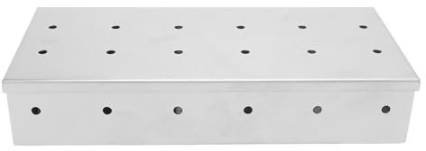Natudeco Boîte de Fumage avec Plateau rectangulaire en Acier Inoxydable pour Ajouter Une saveur fumée, Viande, Poisson, Porc, boîte de Fumage, Barbecue, Accessoires de grillades
