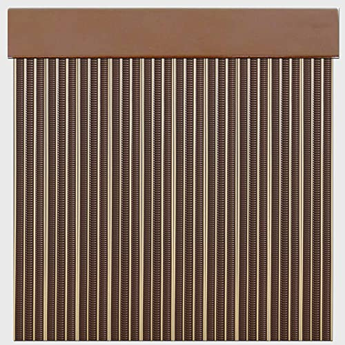 Cortina de Tiras de PVC para Exterior | Corte a Medida | Anti Insectos | PERTONI TENDE (Marrón y Beige, Alto 220cm x 100cm Ancho)