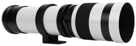 Cuifati Lente de Zoom de Teleobjetivo de 420 a 800 Mm F8.3 a F16, Cámara de Zoom de Enfoque Manual de Vidrio óptico de Construcción de Metal, para la Cámara sin Espejo de Montaje RF (White)