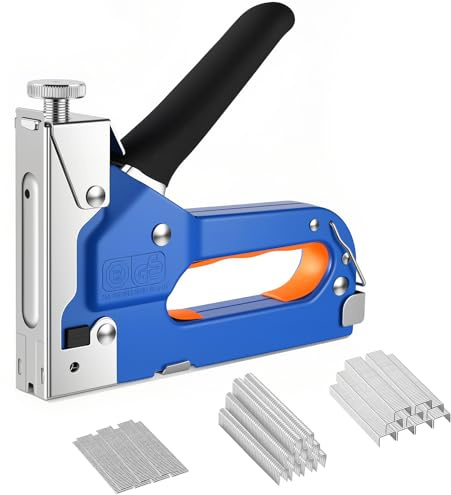 Pistola de grapas 3 en 1 con 1200 grapas, grapadora de tapicería resistente con removedor ajustable para madera, manualidades, decoración, muebles de carpintería