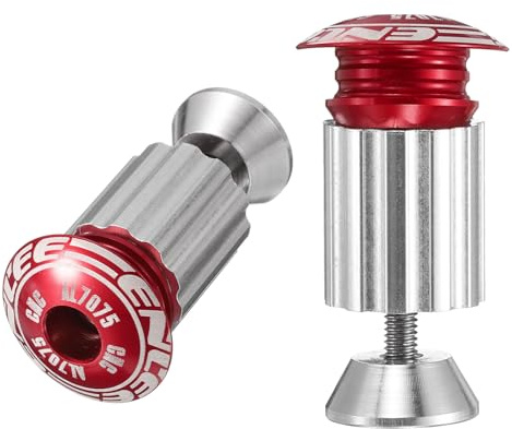 QUARKZMAN Tapones Para Manillar De Bicicleta Tapas De Extremo De Barra De Aluminio Ajuste De 18-20mm Bloqueo De Expansión Con Tornillo Para MTB Carretera BMX Bicicleta De Piñón Fijo Rojo