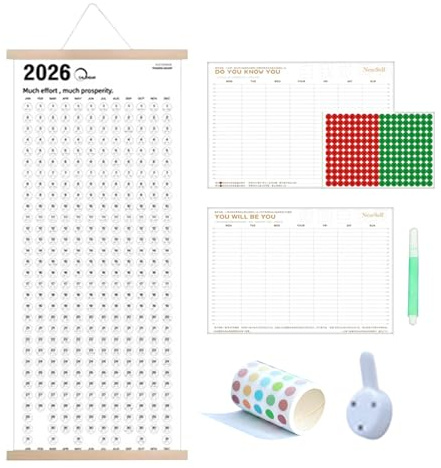 Calendario de pared 2026 – 2027 – Planificador mensual con pegatinas y bolígrafo, ideal para planificación de vacaciones, citas y eventos, hogar, oficina, escuela, apartamento, organización de