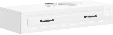 vidaXL Tavolino da Parete Laterale Bianco Lucido 87,5 x 34,5 x 17 cm