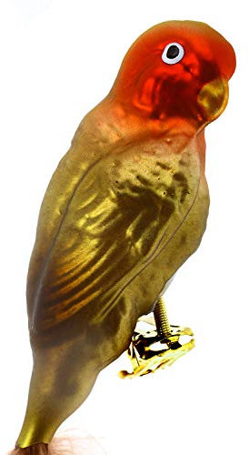 Hamburger Weihnachtskontor - Christbaumschmuck - Erdbeerköpfchen - Unzertrennliche, Wissenschaftlicher Name Agapornis.-