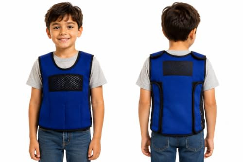 Sentire-Sensory UK – Blue Adjustable Weighted Vest – Compression Vest – For Kids Aged 5-9 (M)