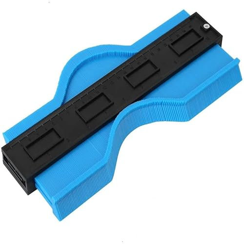 Gabarit de profil pour contours et formes/moule de contour pour dimensions de formes verticales et horizontales/outils (25x10 cm), couleur bleu