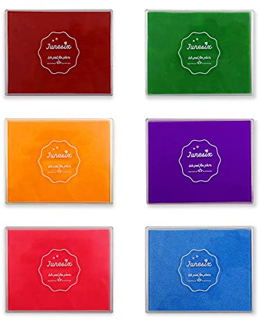Lot de 6 grands tampons encreurs de couleurs pour scrapbooking, tampons lavables pour le dessin, l'apprentissage, les loisirs créatifs colorés pour tampons en caoutchouc (Style 1)