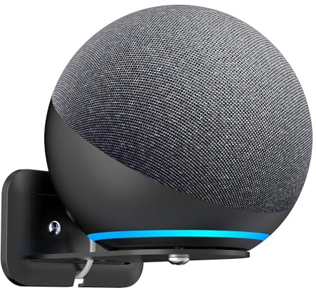 PlusAcc Wandhalterung für ECH0 4.Gen - Halterung ohne Geräuschverlust, integriertes Kabelmanagement, Zubehör für Google Nest mini, Schlafzimmer, Wohnzimmer und Küche Schwarz