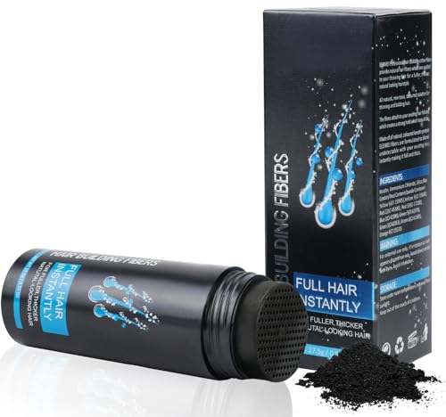 Streuhaar zur Haarverdichtung, haarpuder vollem Haar in Sekunden männer und frauen, Natürlich Unsichtbar ansatzpuder, Haarausfall und lichtem Haar powder(Schwarz)