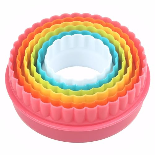 Dinghaole Tagliabiscotti, stampo rotondo multicolore per biscotti 6 pezzi, stampi per pasticceria - Utensili da cucina