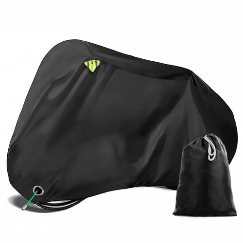 BigDean Fahrradabdeckung wetterfest & wasserdicht aus Polyester 210D Gewebe – strapazierfähige Fahrradschutzhülle für 1-2 Fahrräder, Motorräder und Roller geeignet