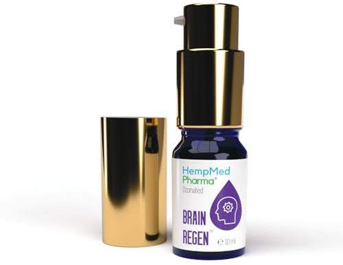 Brain Regen™ | Ozoniserad hampafröolja oral formula | Botanisk eterisk oljeblandning | Precis pump | Koboltglas | Ingen alkohol | Tillverkad i EU | 10 ml