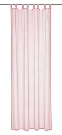 Sehlbach Tenda pronta per l'uso con occhielli, Tessuto di lino, Rosa, 135 x 245 cm, Texture elegante, Coprente, Facile da applicare, Certificato Oeko-Tex, Personalizzabile