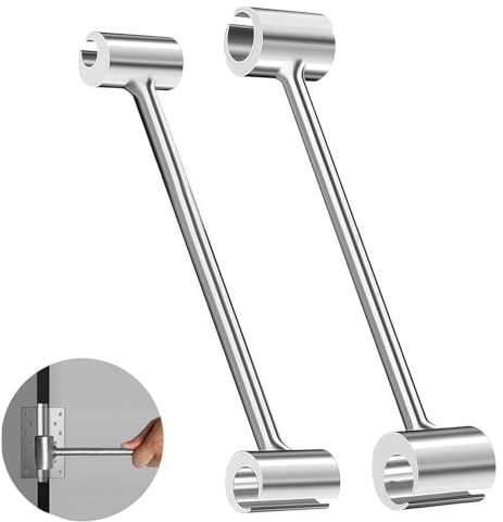 2 Pièces Outil de Réglage de Charnière de Porte, Cle de Reglage Gond Porte Outil Reglage Charniere Porte pour Portes Coupe-feu Portes de Sécurité (14 + 19 + 23 + 25 mm Argents)