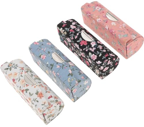 Garneck 4 Cajas Organizadoras de Pintalabios Bordadas Estuche de Pintalabios de Tela Colores y Soporte Compacto para Almacenamiento y Exhibición Hogar o Tienda