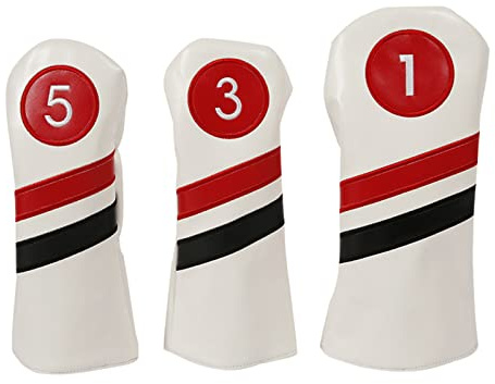 XIAOQENAN 3pcs/set Golf Head Covers For Driver & Fairway-Woods & Leather Headcovers Set With Long Neck -club Headcovers For Women Men Fairway Woods-irons