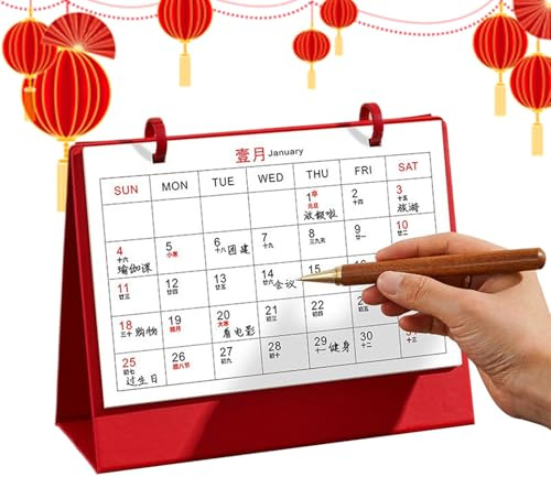 Calendario 2026 Per L'anno Del Cavallo - Pianificatore 2026, Calendario Da Tavolo Per Il Capodanno Lunare, Strumento Di Pianificazione Di 12, Pianificatore Da Tavolo Per Il Festival Di Primavera