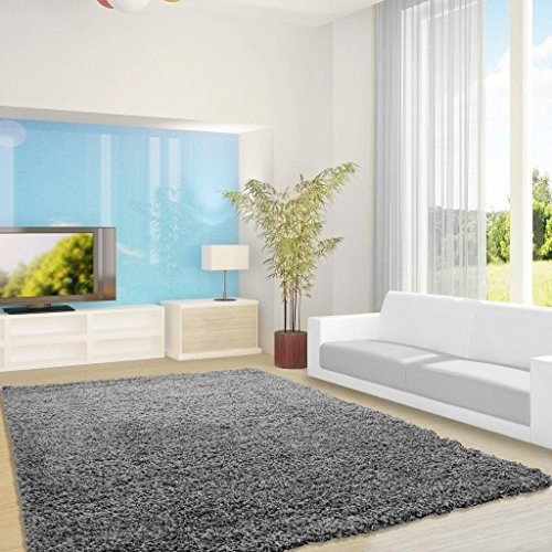 Ayyildiz Moderner Designer Teppich Life Shaggy 300 X 400 Grau Handgetuftet 100% P.P Friese Fußbodenheizung