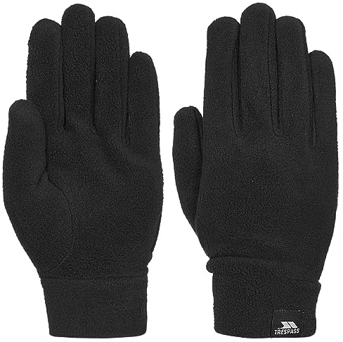 Trespass Mens Ski Gloves Snowboarding Black Warm with Anti Pil Fleece Gaunt II